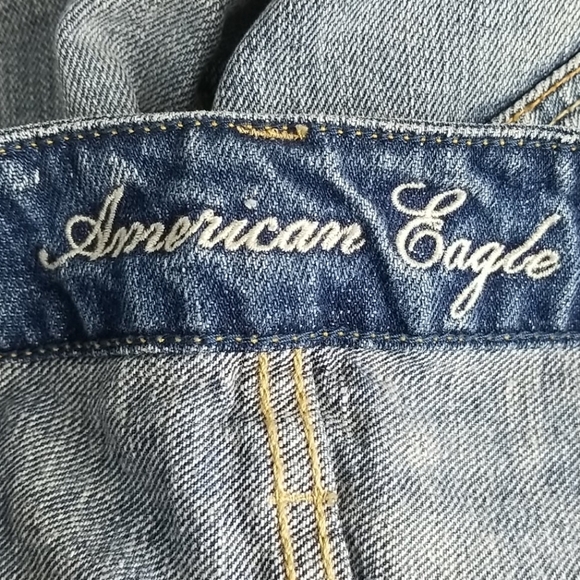 American Eagle denim jean distressed ripped holes rips shorts size 0 - Picture 7 of 8